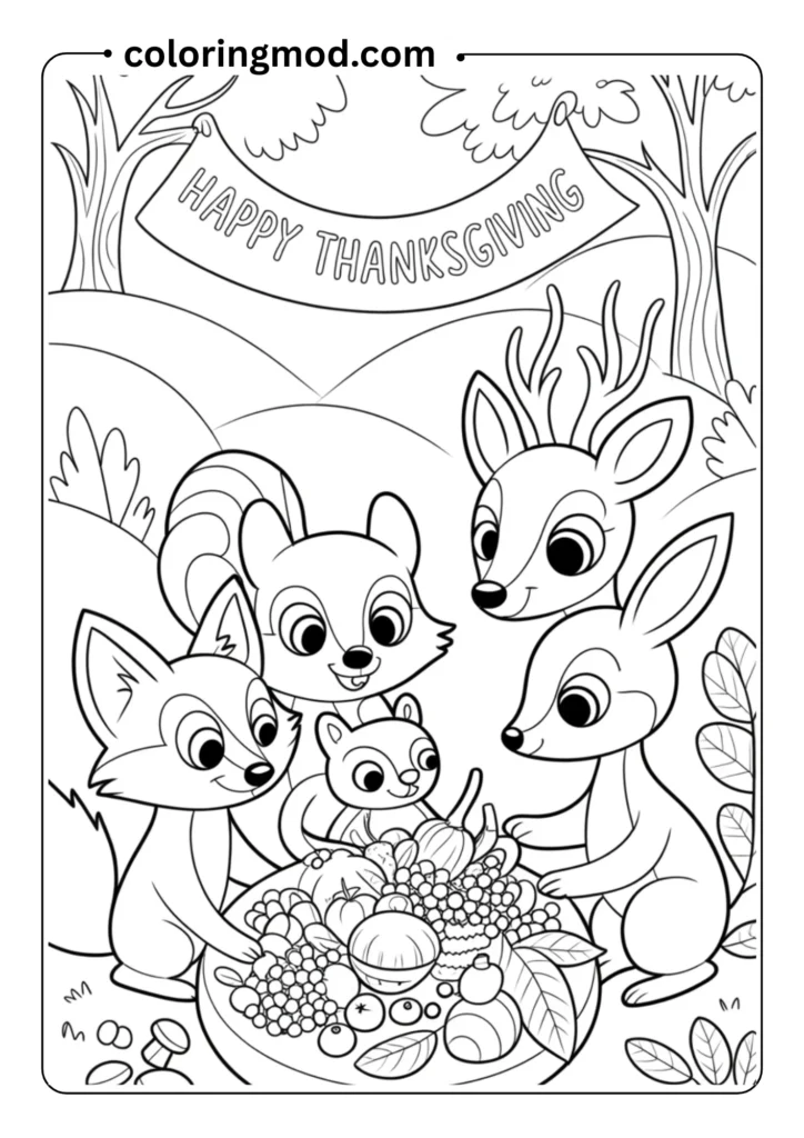 A group of woodland animals