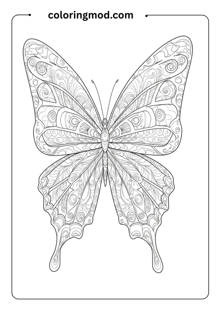 Abstract Butterfly Wing Pattern Outline