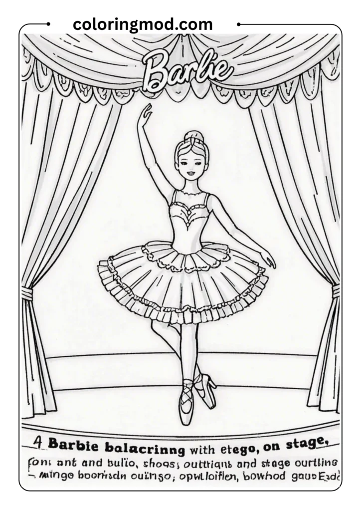 Barbie ballerina dancing on stage