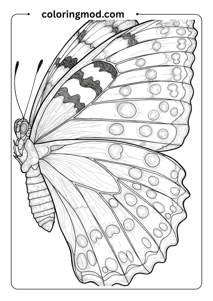 Close-up of Butterfly Wing Texture Outline