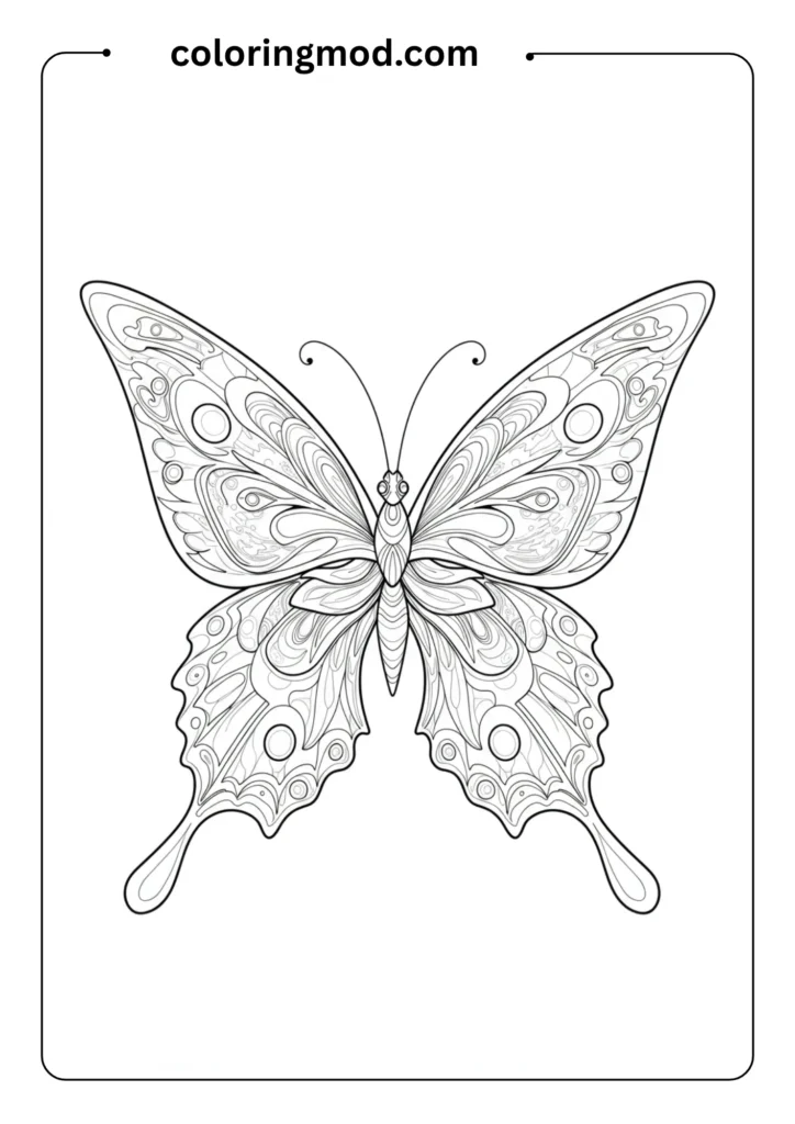Fantasy Butterfly with Unusual Wing Shapes Outline