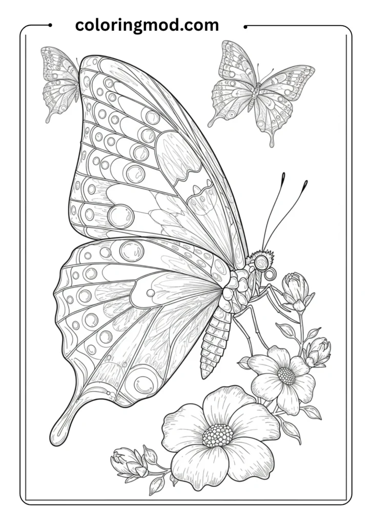 Realistic Butterfly Outline with Accurate Anatomy
