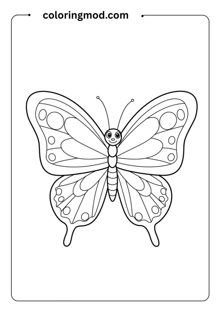 Simple Cartoon Butterfly Outline