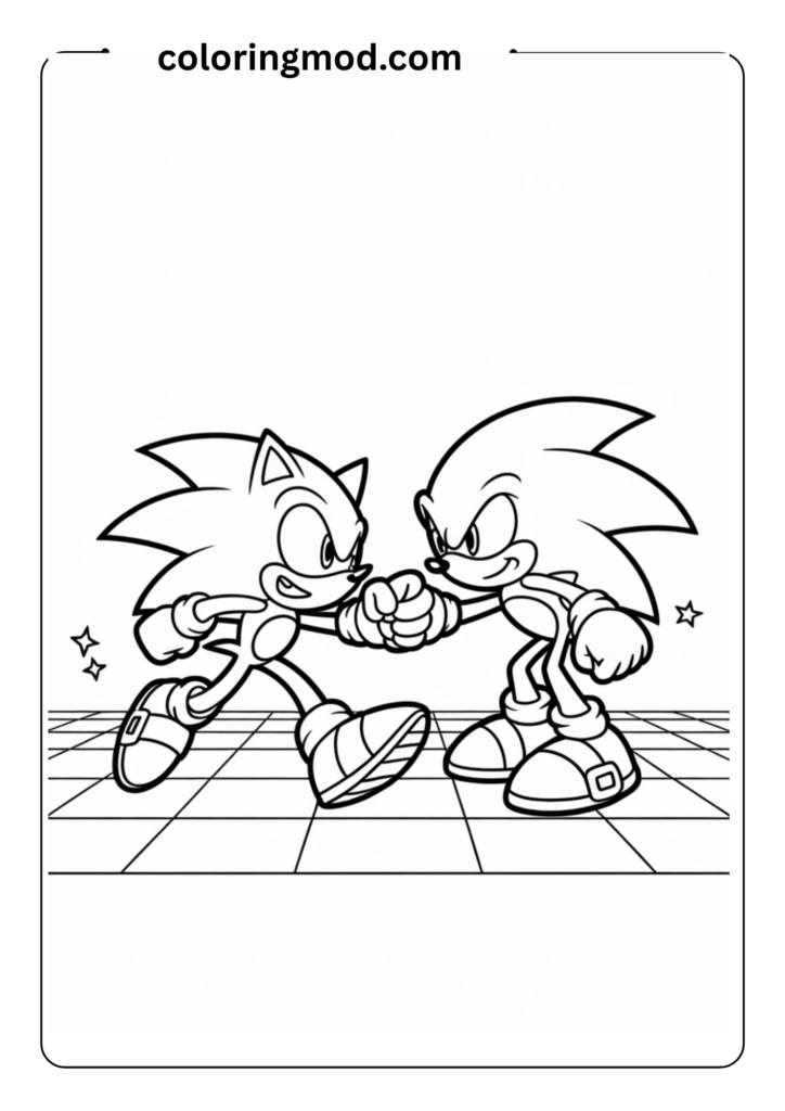 Sonic and Knuckles in a friendly competition pose