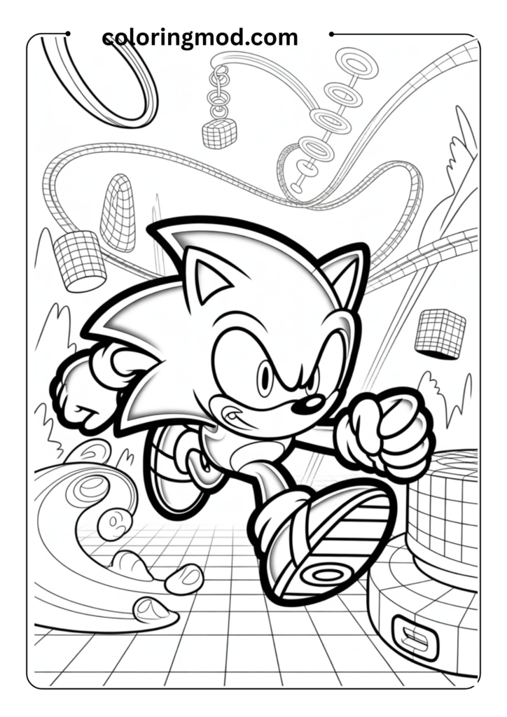Sonic in a classic video game scene