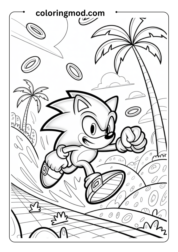 Sonic racing through a detailed Green Hill Zone