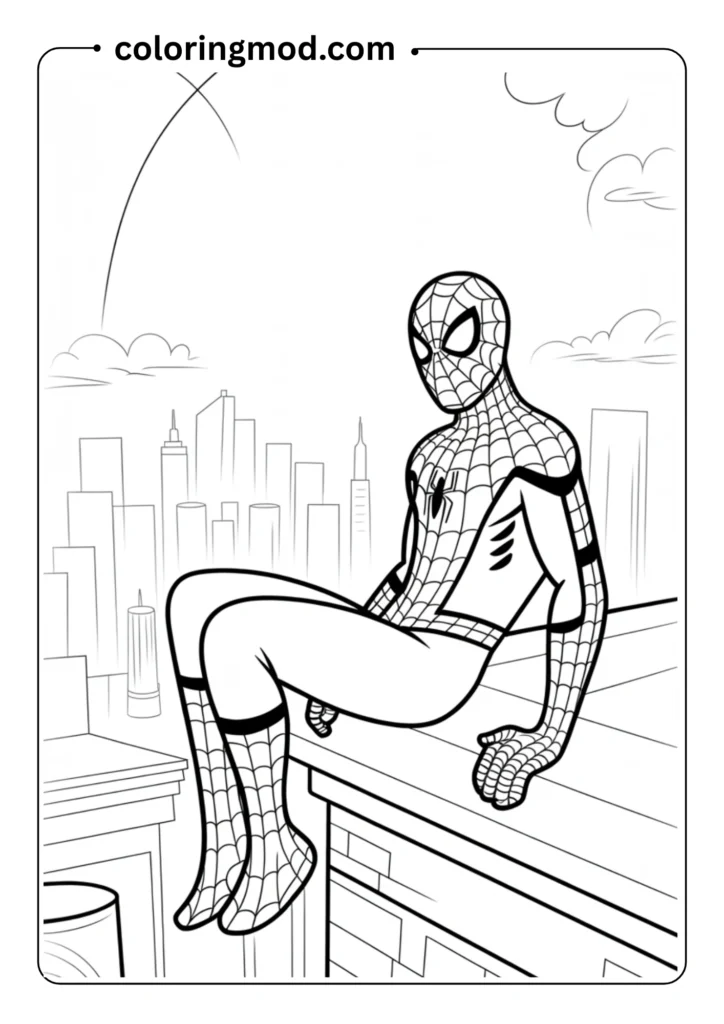 Spiderman in a stained-glass window style layout