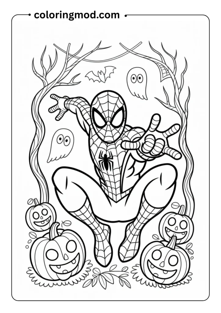 Spiderman with Halloween elements