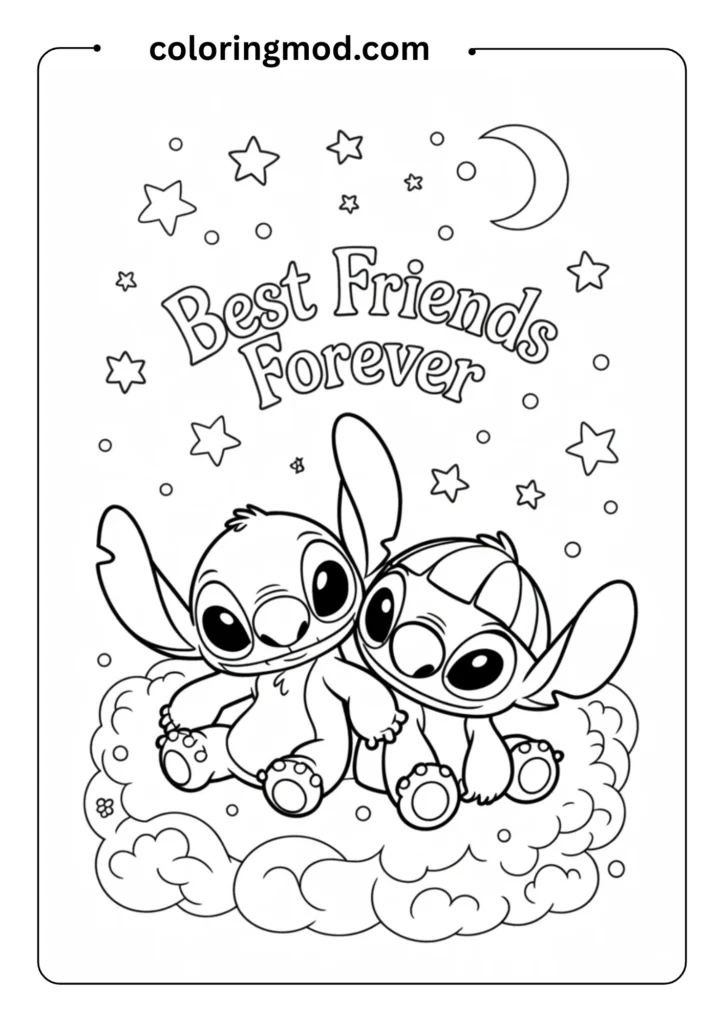 Stitch and Scrump (the doll) sitting together
