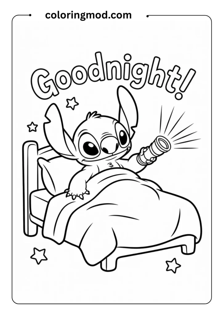 Stitch reading a bedtime story