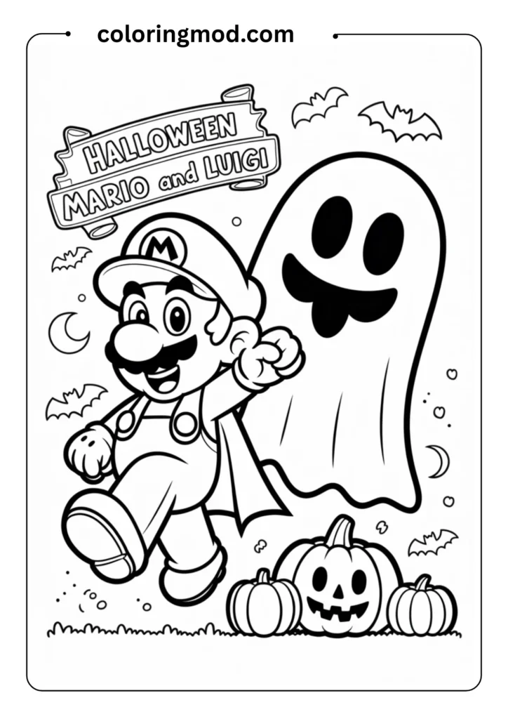 Halloween Mario dressed as a vampireillustration of a baby chick holding a