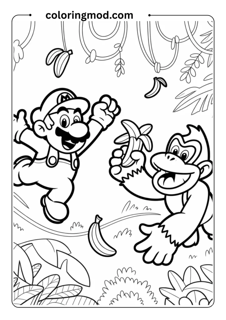 Outline of Mario and Donkey Kong in a playful