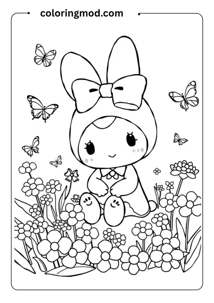 Outlin-themed coloring page showing a Siberian Husky puppy playing in fresh snow.