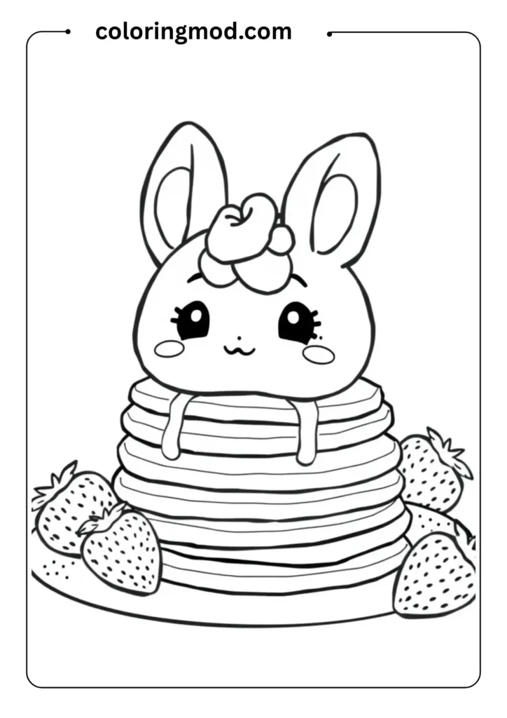 Outlined drawing of Cinnamoroll happily looking